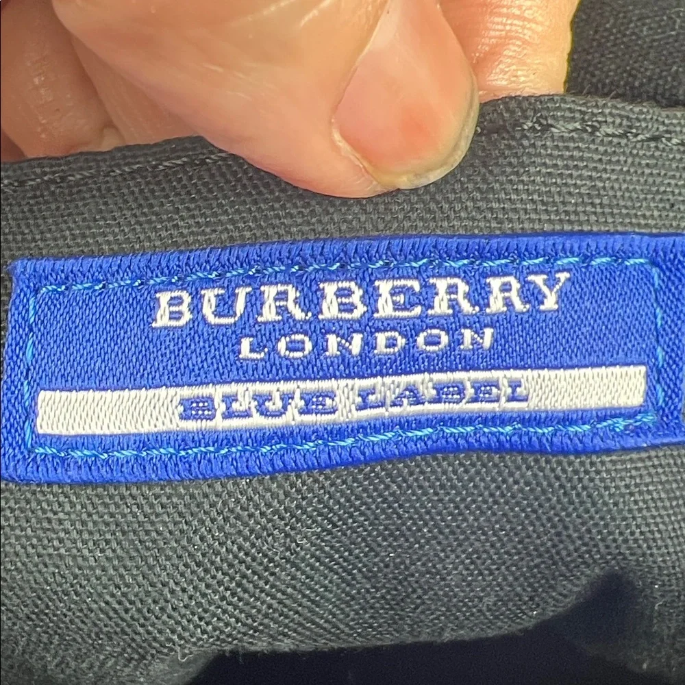 Burberry Blue Label Black Waxed Denim Handbag - Picture 7 of 10